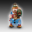 Санта-снеговик голубого цвета с лампой