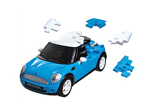 3D пазл Mini Cooper матовый синий