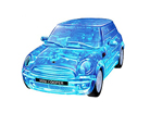 3D модель-пазл Mini Cooper полупрозрачный синий