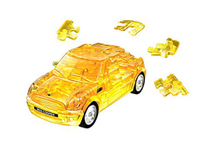 3D пазл Mini Cooper полупрозрачный желтый