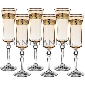 Набор бокалов для шампанского из 6 шт. "Грейс" Амбер 190 мл.