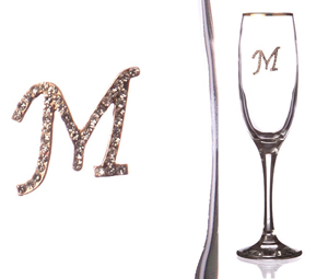Бокал для шампанского "М" с золотой каймой