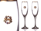 Набор бокалов для шампанского из 2 шт. с золотой каймой