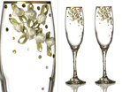 Набор бокалов для шампанского из 2 шт. с золотой каймой