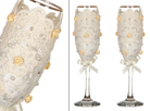 Набор бокалов из 2 шт для шампанского с золотой каймой