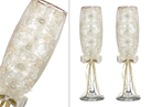 Набор бокалов из 2 шт для шампанского с золотой каймой