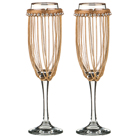 Набор из двух бокалов для шампанского с золотой каймой