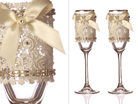Набор бокалов для шампанского из 2 шт.с серебрянной каймой
