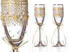 Набор бокалов для шампанского из 2 шт. с серебрянной каймой