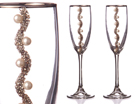 Набор бокалов для шампанского из 2 шт. с серебряной каймой