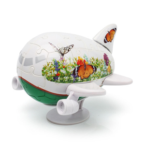 3D Пазл Самолетик Бабочки 40 деталей, 11,5 см