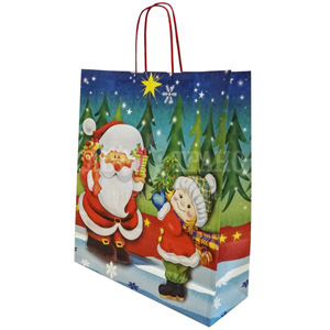 Подарочный пакет «Дед мороз и снегурочка», 36*12*41 см