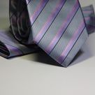 Набор Aristokrat галстук с платком с розово-лиловой косой линией