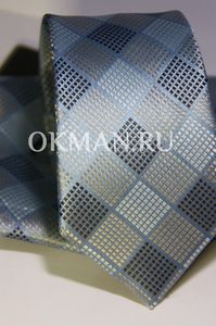 Набор Aristokrat галстук с платком в клетку с сочитанием голубых и пастельных оттенков