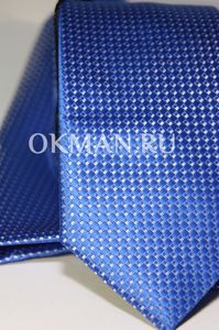 Набор Aristokrat галстук с платком синего цвета с голубым глянцем