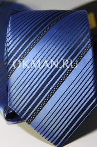 Набор Aristokrat галстук с платком изысканный лазурного цвета с косыми линиями