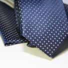 Набор Aristokrat галстук с платком элегантный темно-синего цвета с ромбами