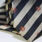Набор Aristokrat галстук с платком с косыми темно-синими и серыми полосками